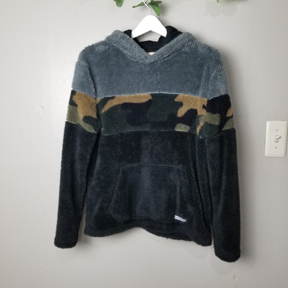 Black Jack sherpa hoodie pullover size S